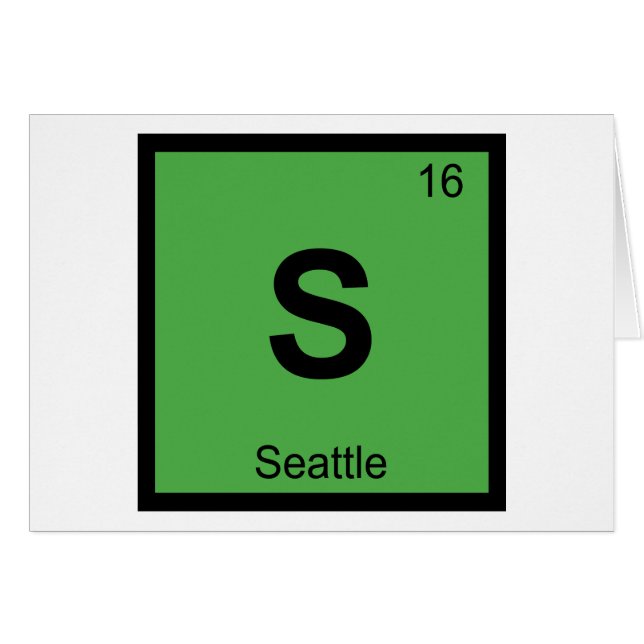 S - Seattle Washington Chimie Tableau Périodique (Devant horizontal)