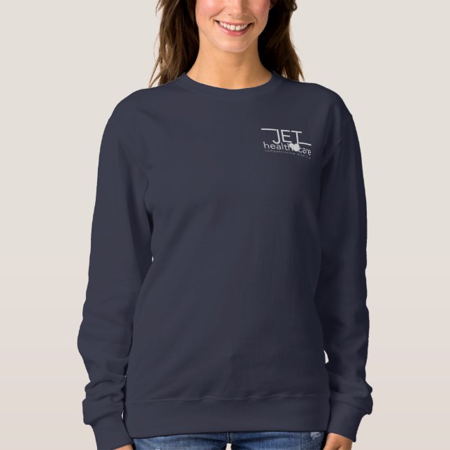 S sweatshirt navy avec logo blanc (Devant)