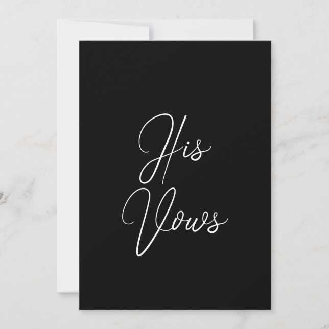Sa carte Vow | Livret Vow Mariage pour Groom (Devant)
