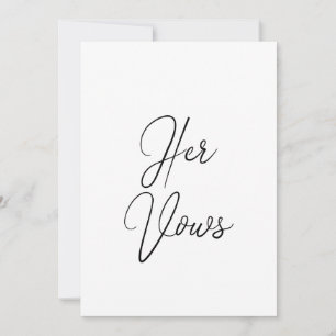 Sa carte Vow Livret Vow Mariage pour mariée
