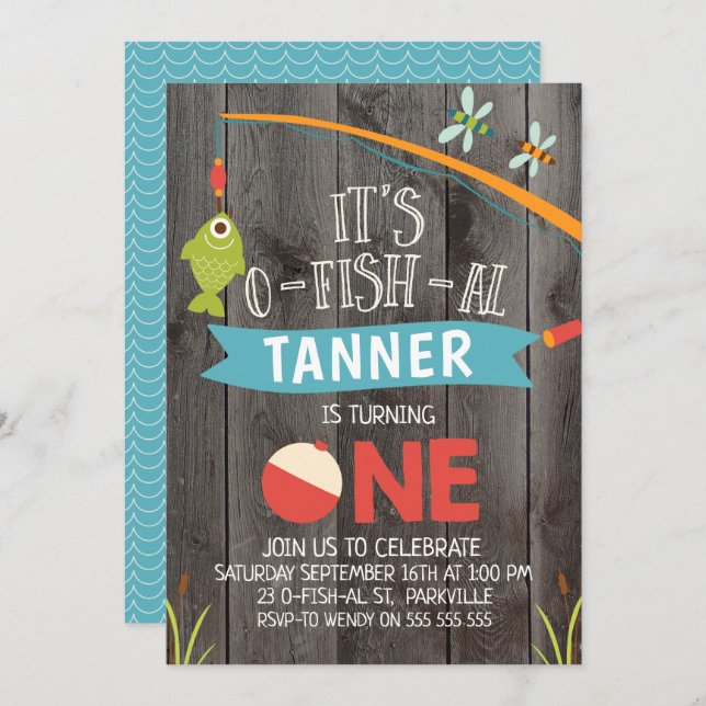 Sa ?ère invitation d'anniversaire d'O-poisson-Al (Devant / Derrière)