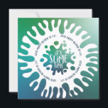 "sa fête d'anniversaire à l'arc-en-ciel en temps m<br><div class="desc">Gooey 3D bleu,  vert et turquoise arc-en-ciel mince invitation à la fête. Invitation festive moderne et amusante. Fait partie d'une collection correspondante.</div>