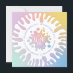 "sa fête d'anniversaire à l'arc-en-ciel en temps m<br><div class="desc">Gooey 3D rainbow slime splat invitation fête. Invitation festive moderne et amusante. Fait partie d'une collection correspondante.</div>