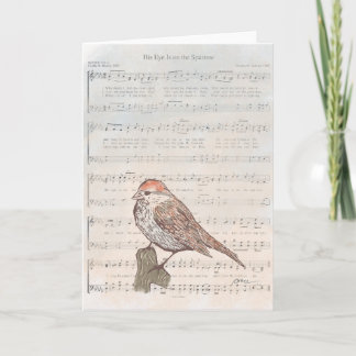 Sa vue est sur le moineau carte