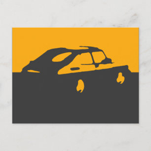 Saab 900 SPG/Aero - Jaune sur carte postale foncée