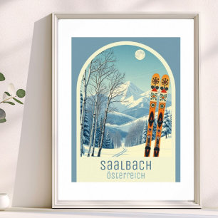 Saalbach Autriche Österreich affiche de vacances d