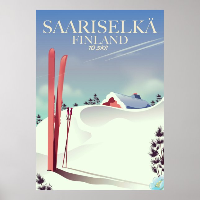 Saariselkä Finlande affiche de ski (Devant)