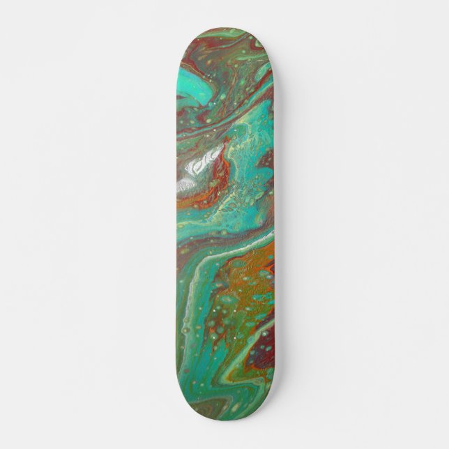 Saber Dance 3 Green Red Abstrait Skateboard Deck (Devant)