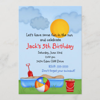Sable-Box été pour les loisirs Invitations d'anniv
