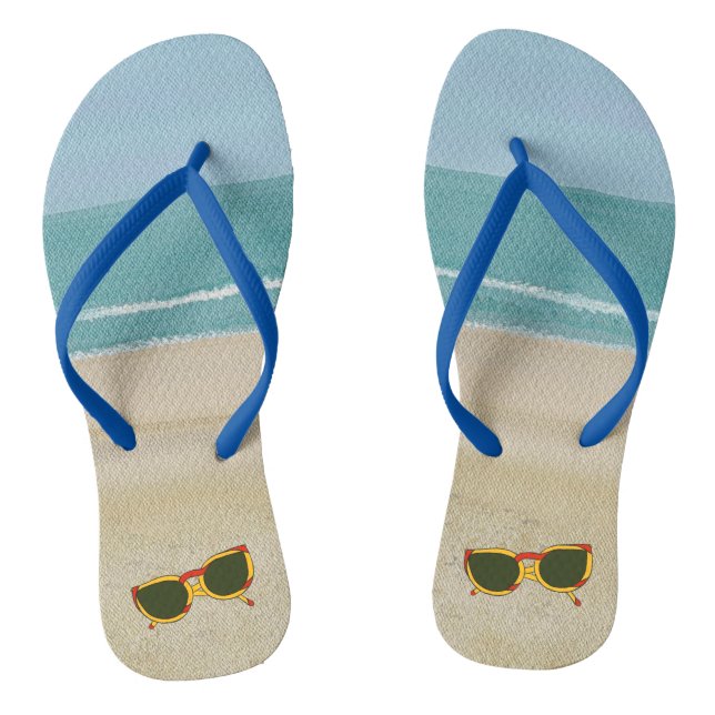 Sable de plage océan ciel lunettes de soleil tongs (Semelle)