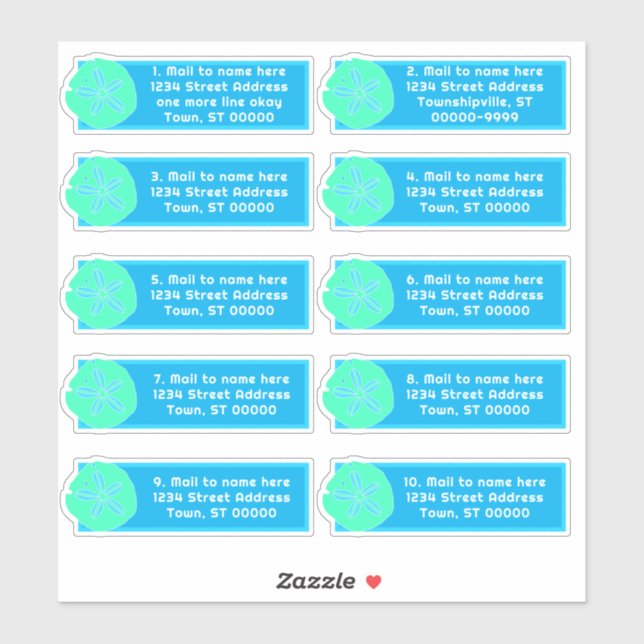 Sable Dollar Art Adresse individuelle Étiquettes d (Feuille)