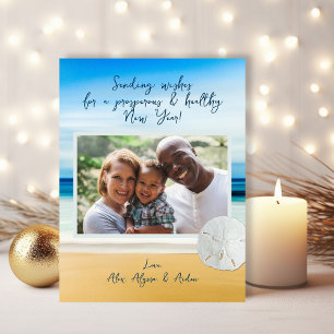 Sable Dollar Beach Bonne année Photo Carte postale