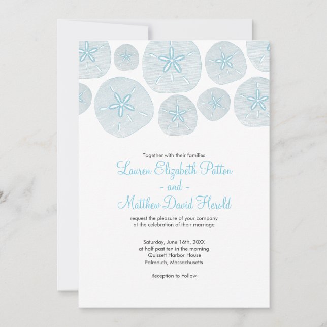 Sable Dollar Beach Mariage Invitation (Devant)