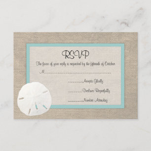 Sable Dollar Beach Wedding Carte RSVP