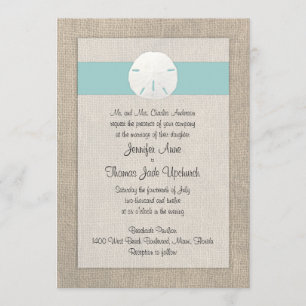Sable Dollar Beach Wedding Invitation - Turquoise