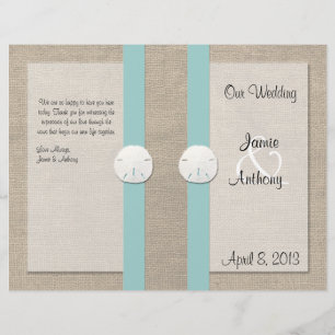 Sable Dollar Beach Wedding Programme - Turquoise