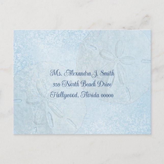 Sable Dollar Blues, Mariage Inviter Répondre Carte (Devant)