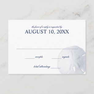 Sable Dollar Marine Blue Wedding RSVP