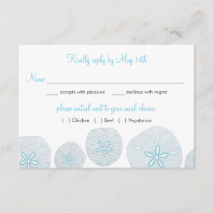 Sable Dollar Plage Mariage RSVP choix de repas
