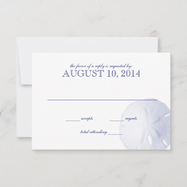 Sable Dollar Royal Blue Wedding RSVP (Devant)