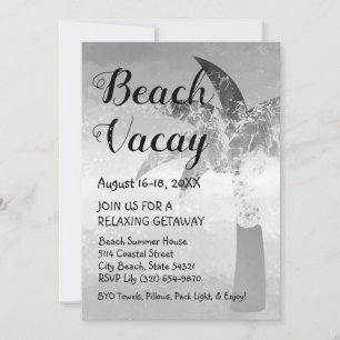 Sable et mer Palm Tree Beach Invitation