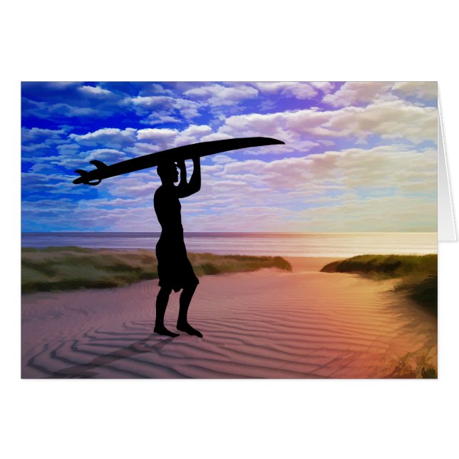 Sable et nuages de surfeurs couchés (Devant horizontal)