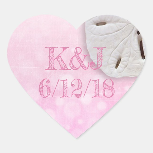 Sable rose Dollar Stickers Mariage bord de mer (Devant)