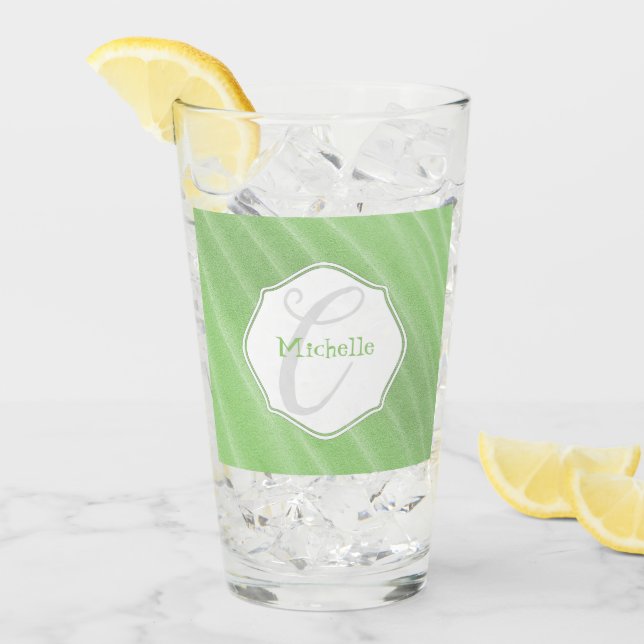 Sable Vert Ripples Verre de boisson personnalisée (Devant glace)