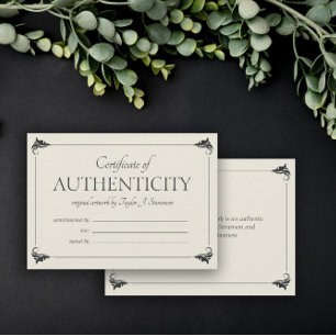 Sable Vintage plus grand certificat d'authenticité