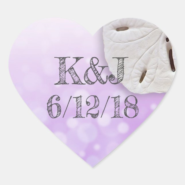 Sable Violet Dollar Balnéaire Stickers Mariage (Devant)