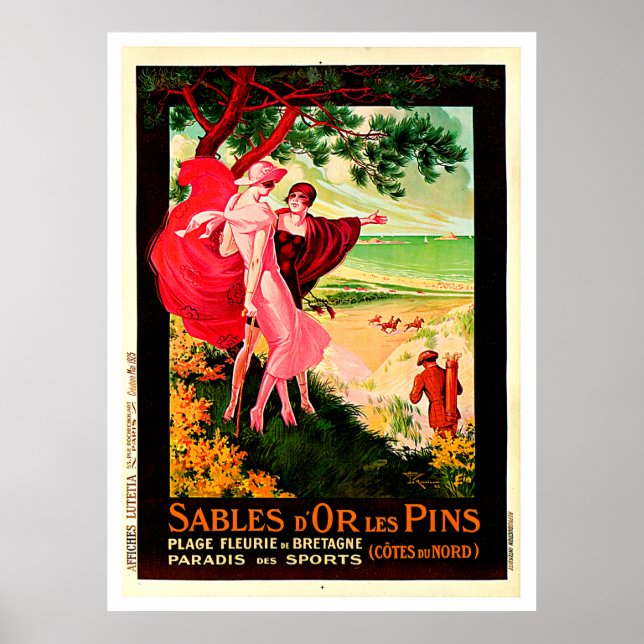 Sables D'Or Les Pins ~ France Affiches De Voyage (Devant)