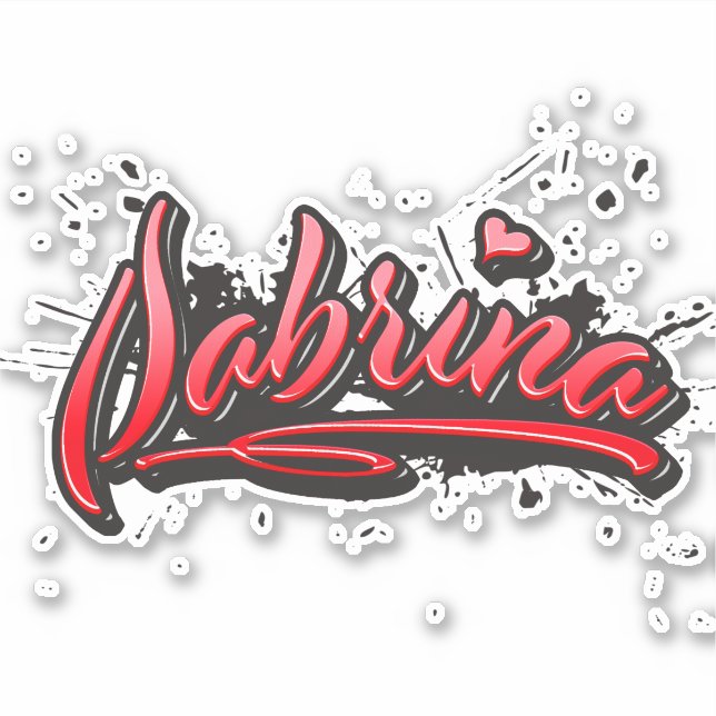 Sabrina cœur rouge Graffiti Autocollant Sticker (Devant)