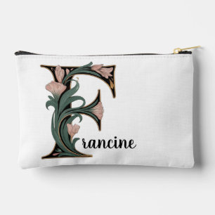Sac à accessoires Art Nouveau rose et vert avec la