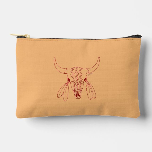Sac à accessoires en cuir de bison de la danse fan (Recto)