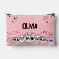 Sac à accessoires Halloween crâne goth rose mignon