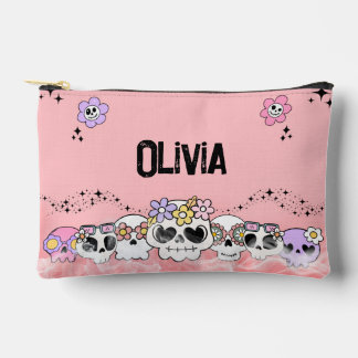 Sac à accessoires Halloween crâne goth rose mignon
