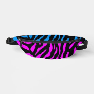 SAC À BANANE RAYURES DE TIGRE ROSE BLEU RÉTRO 80