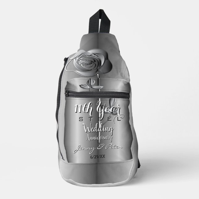 Sac À Bandoulière 11e anniversaire du Mariage d'acier Imprimer Coupe (Recto)