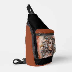 Sac À Bandoulière Aigle - Homme - Loup - art aquarelle 1 - Fan Fun