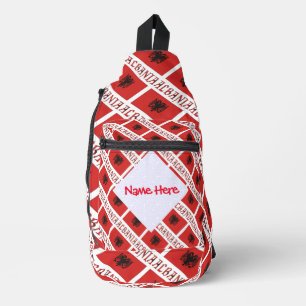 Sac À Bandoulière Albanie et tuile de drapeau albanais personnalisat