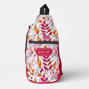 Sac À Bandoulière Alyssa Mae Foliage rose et orange