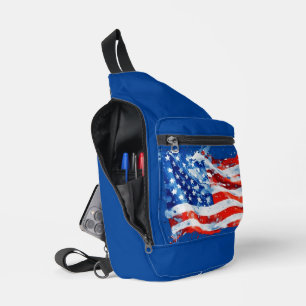 Sac À Bandoulière American Flag USA Watercolor 4 juillet