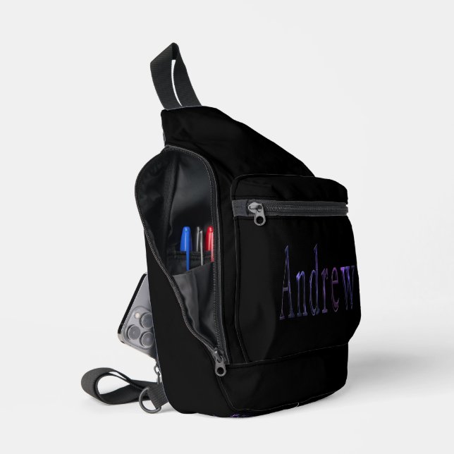Sac À Bandoulière Andrew Nom Dans Nébuleuse Bleue, (Ouvrir)