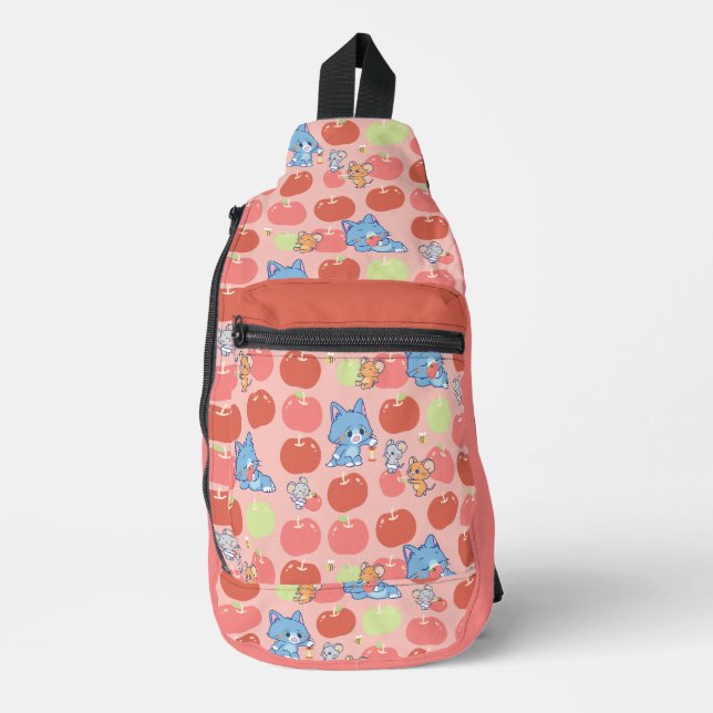 Sac À Bandoulière Anime Tom, Jerry et Tuffy Apple Motif (Recto)