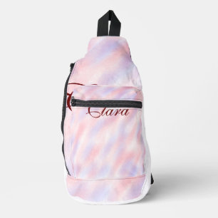 Sac À Bandoulière Aquarelle rose rouge marron abstrait ajouter namep