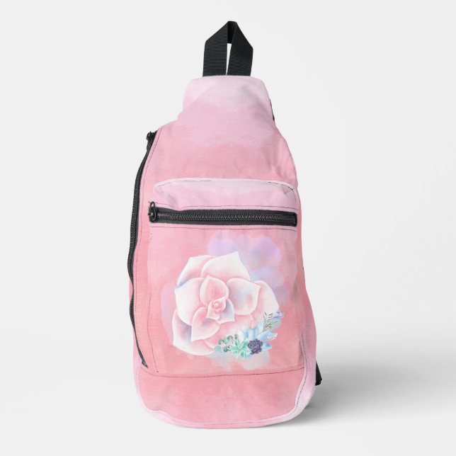 Sac À Bandoulière Aquarelle Succulente (Recto)