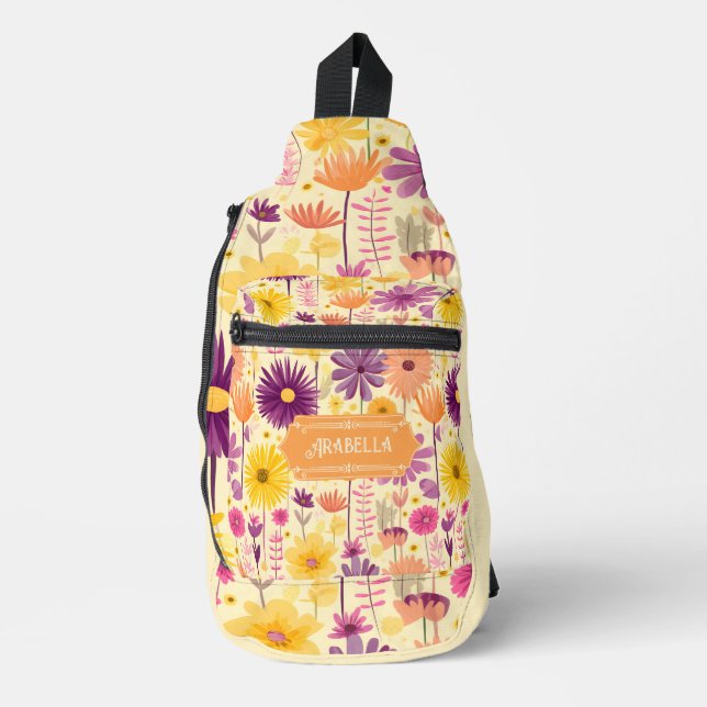 Sac À Bandoulière Arabella en cascade moderne modèle floral (Recto)