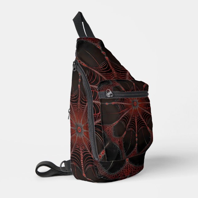 Sac À Bandoulière Araignée de Redback Fractal Art, (Coin gauche)
