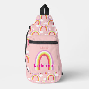 Sac À Bandoulière Arc-en-ciel avec nuage rose
