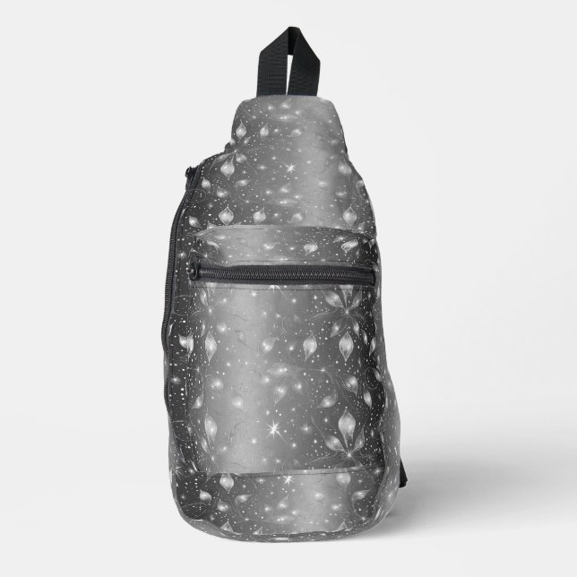 Sac à bandoulière argenté scintillant (Recto)